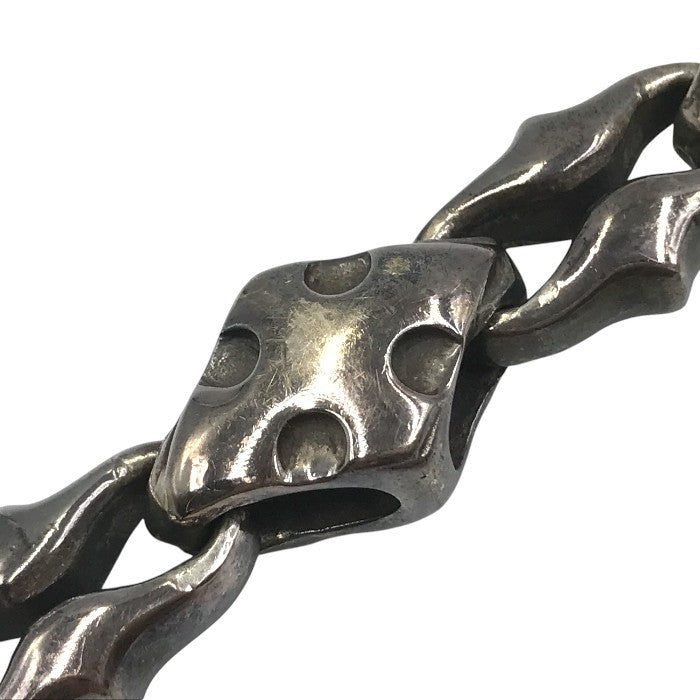 WOLF MAN B.R.S ウルフマンブラザーズ ブレスレット メンズ シルバー925 チェーン BRS ウルフヘッド 重厚 20cm 中古 T1