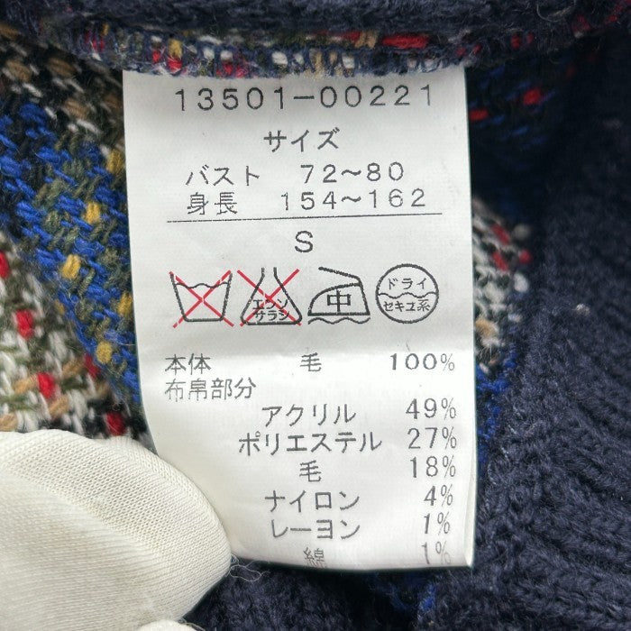 DAMA collection ダーマ・コレクション ケーブルニット ワンピース S チェック柄 レディース 秋 冬 ネイビー 中古 W４