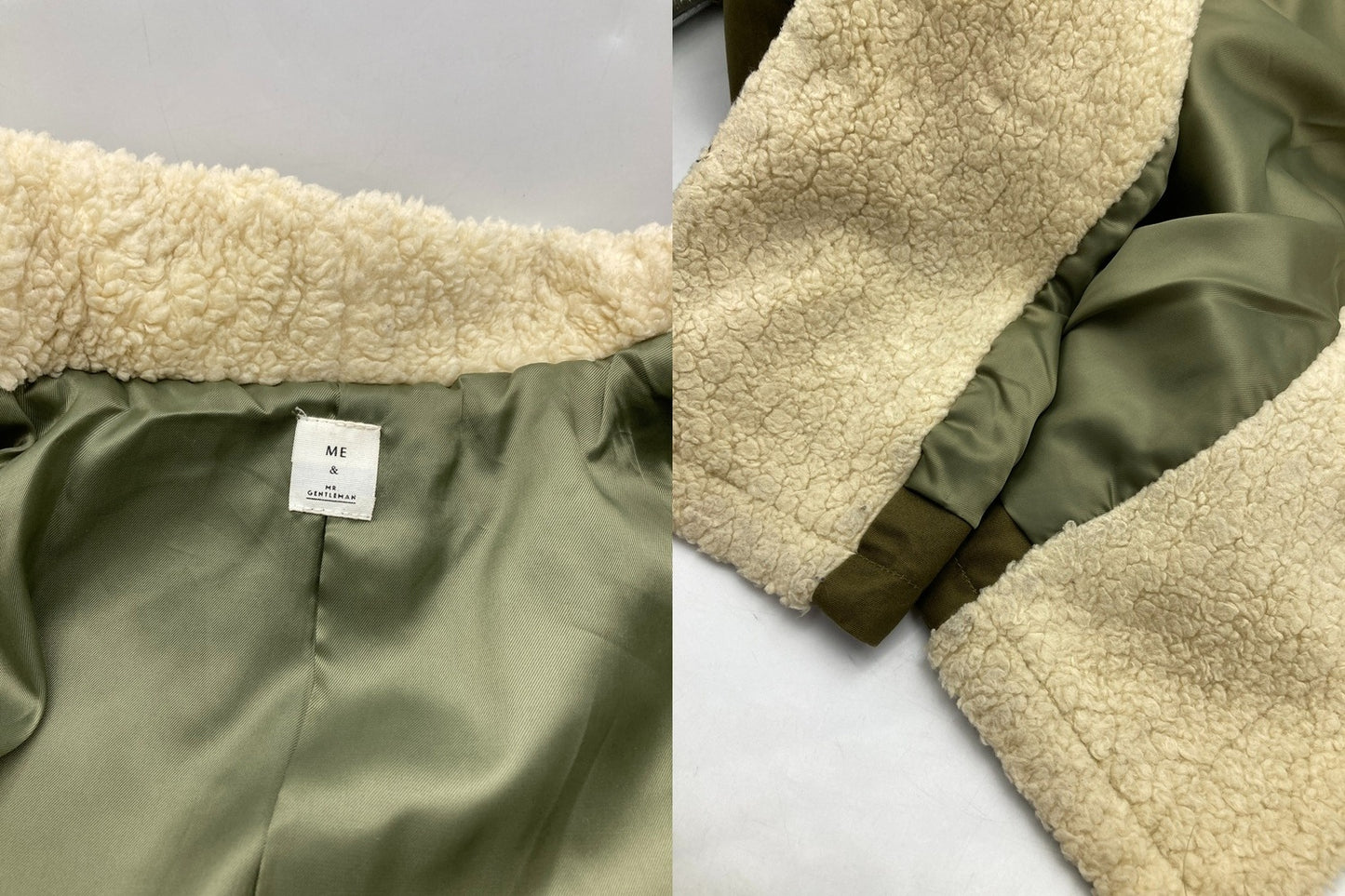 Mr.GENTLEMAN ミスタージェントルマン ボアモッズコート カーキ メンズ ML14F-CO01 中古 D4