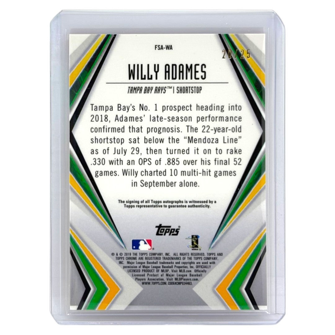 TOPPS MLBカード CHROME WILLY ADAMES TAMPA BAY RAYS /25 #FSA-WA 中古 IT1