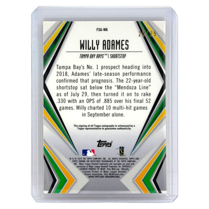 TOPPS MLBカード CHROME WILLY ADAMES TAMPA BAY RAYS /25 #FSA-WA 中古 IT1