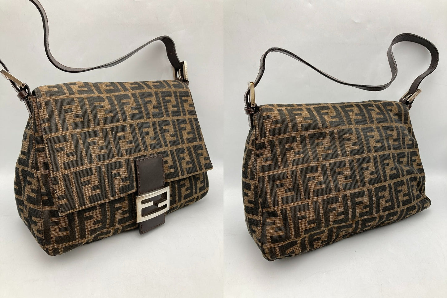 FENDI フェンディ ズッカ柄 マンマバケット ワンショルダーバッグ 中古 D4