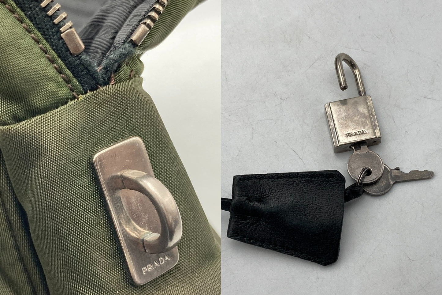 PRADA プラダ テスート トートバッグ カーキ 中古 D4