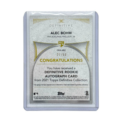 TOPPS MLBカード DEFINITIVE COLLECTION ALEC BOHM PHILADELPHIA PHILLIES 27/50 #DRA-AB2 中古 IT1