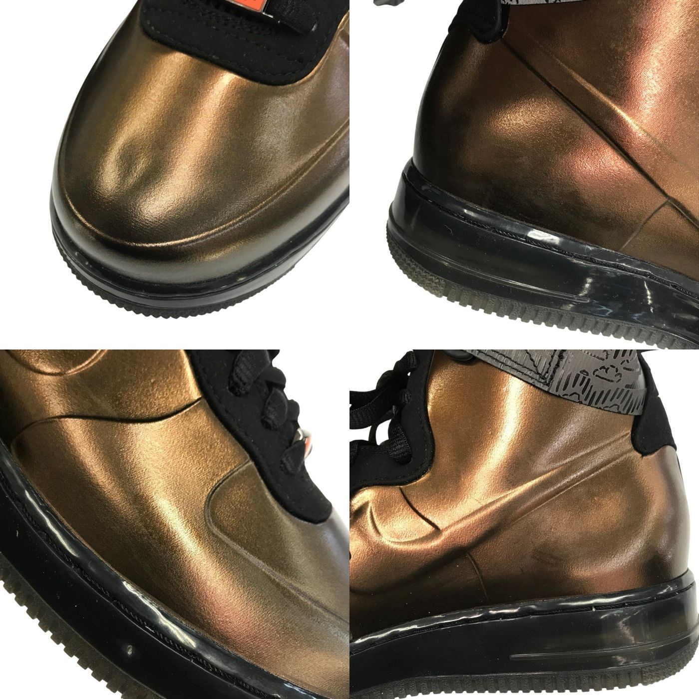 NIKE ナイキ エアフォース1 フォームポジット スニーカー メンズ ハイカット BHM ベルクロ メタリックカッパー 26cm 586583-800 中古 T1