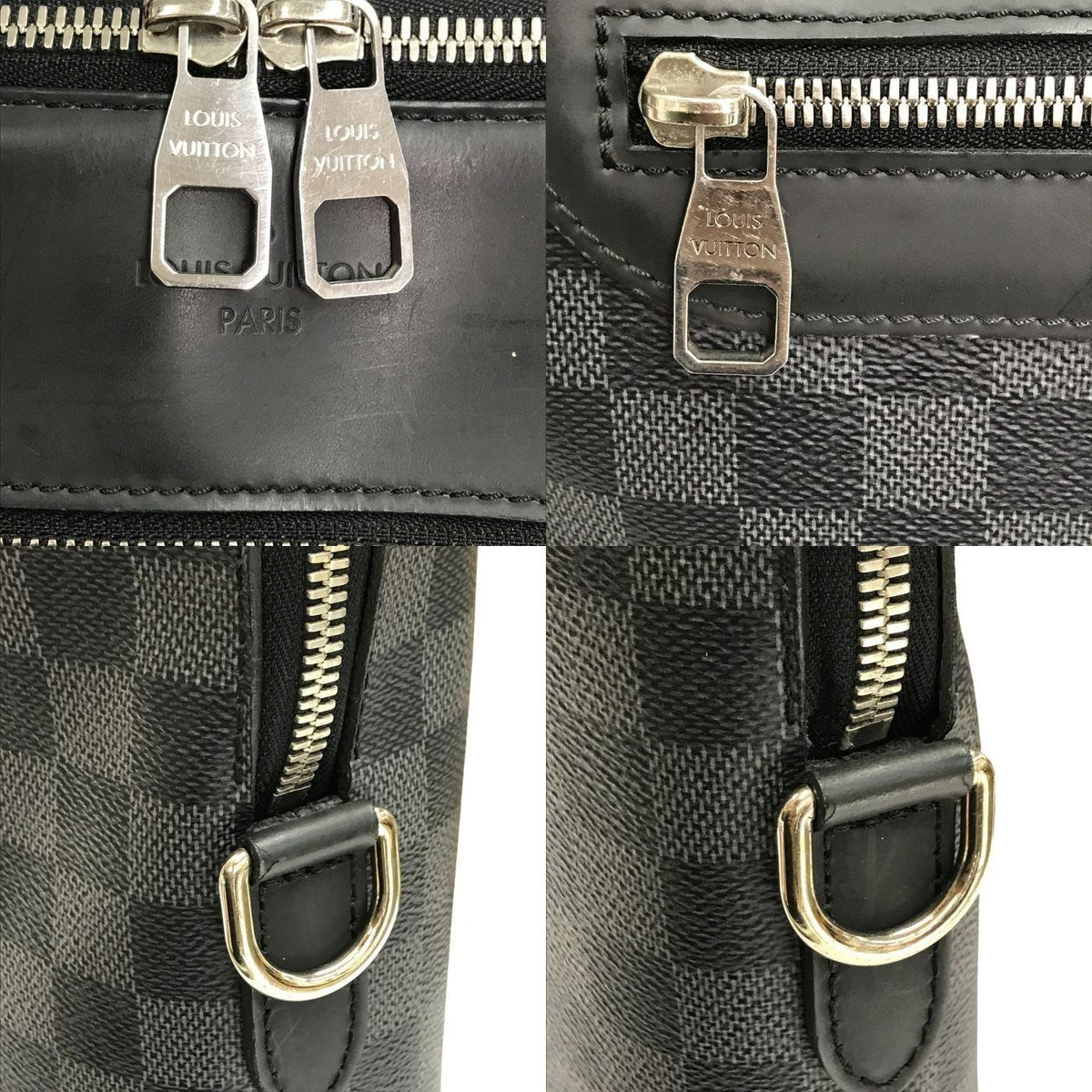 LOUIS VUITTON ルイヴィトン ダミエ グラフィット ポルトドキュマン ジュール ブリーフケース メンズ ビジネスバッグ A4収納 グレー N48260 中古 T1