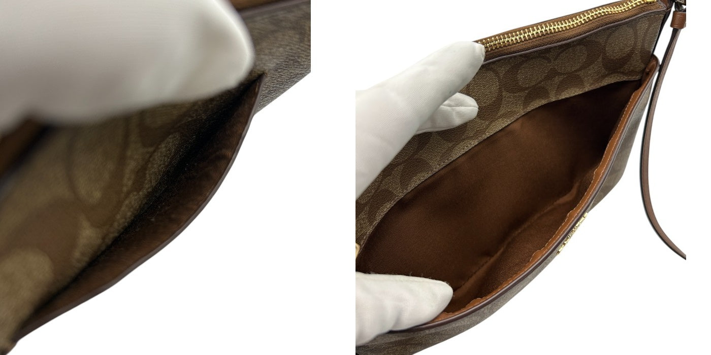 COACH コーチ シグネチャー ショルダーバッグ ブラウン F58316 鞄 ブランド 斜め掛け 肩掛け レディース 中古 W４