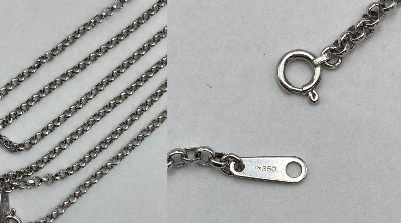 K18WG/Pt850 パール(南洋黒真珠)10mm ダイヤ0.23ct ネックレス 中古 D4