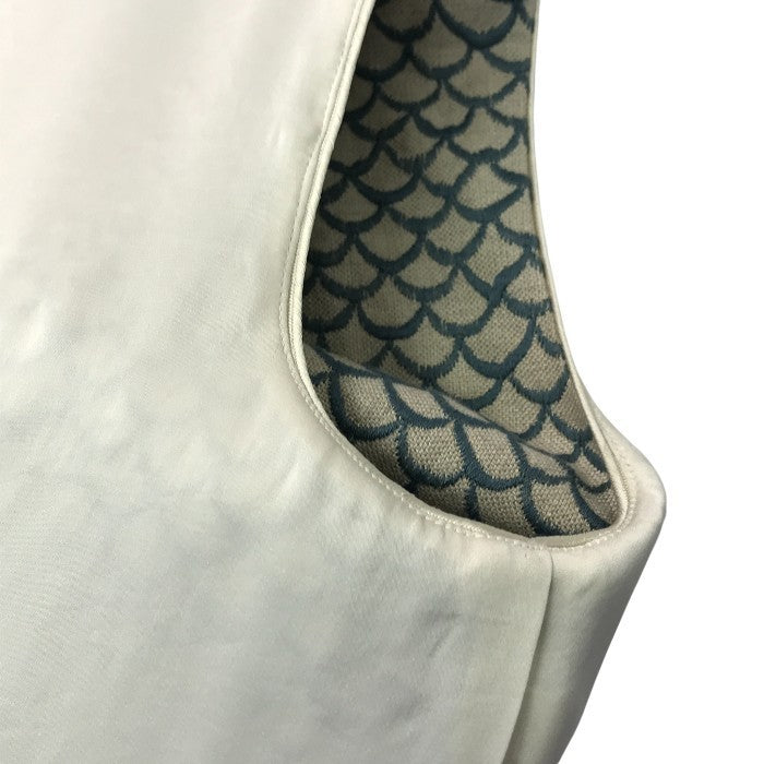mina perhonen ミナペルホネン mermaid ワンピース レディース ロング丈 ノースリーブ 麻 刺繍 マーメイド アイボリー/ブルー 38サイズ ys3745s 中古 T1