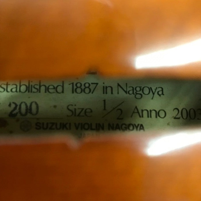 SUZUKI No.200 バイオリン 1/2サイズ 2003年 ヴァイオリン 子供 入門 分数 練習用 中古 T1