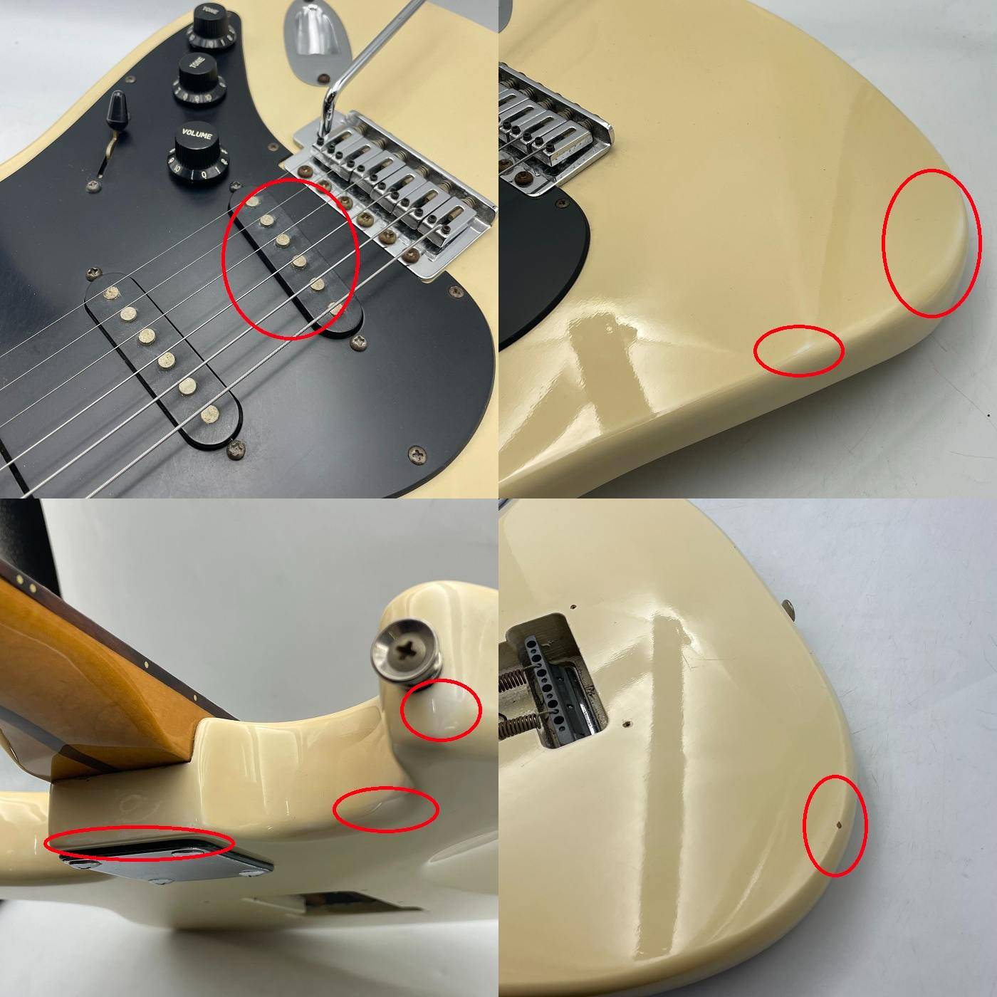 Samick ストラトタイプ エレキギター クリーム ブラック サミック 入門 練習 中古 R4