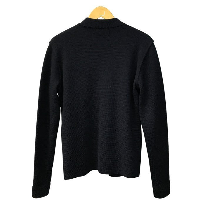 PRADA プラダ ドライバーズニット メンズ ウール ジップアップ セーター サーマルニット ネイビー 50サイズ 中古 T1