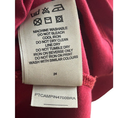 BURBERRY LONDON インポート Tシャツ チェック レッド M PTCAMPIN4700BRA バーバリー ロンドン レディース 半袖 夏 トップス 中古 W４