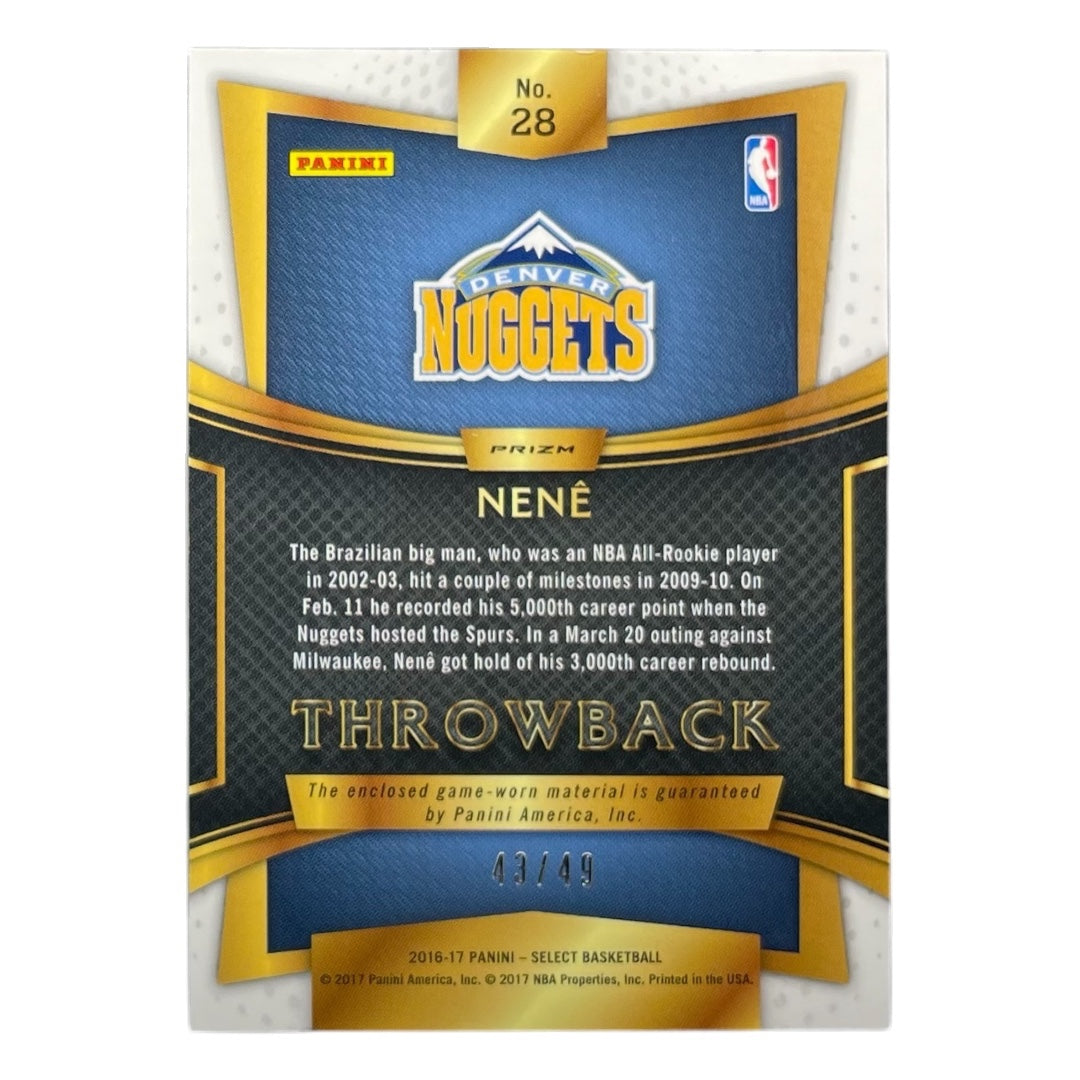 PANINI NBAカード SELECT PRIZM NENE DENVER NUGGETS /49 #28 中古 IT2