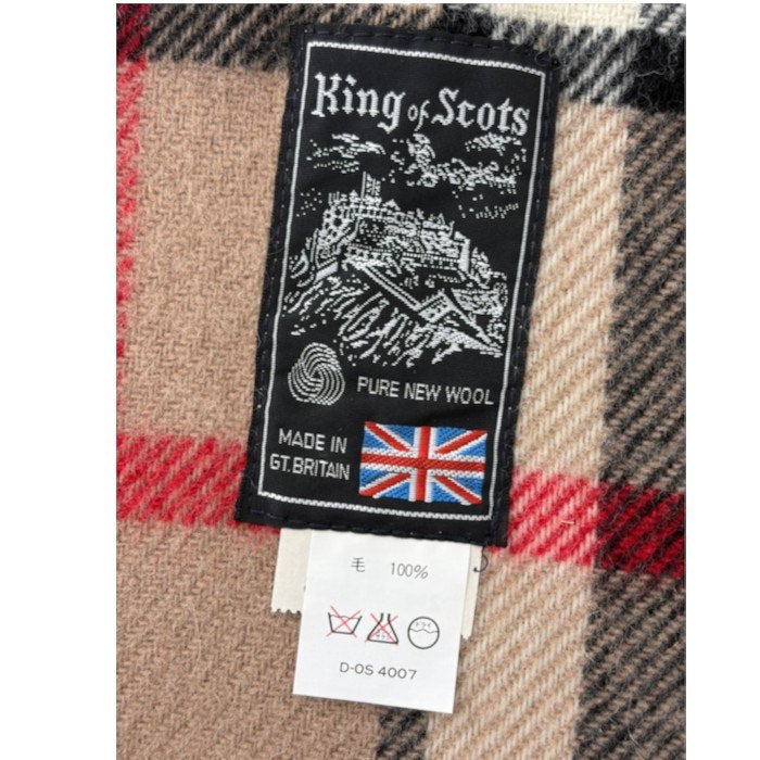 未開封品 King of scots  キングオブスコッツ ウール100％ ひざ掛け 寝具 ブランケット チェック柄 毛 かわいい 秋 冬 中古 W４
