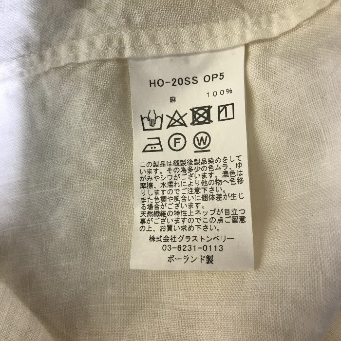 Honnete オネット シャツワンピース レディース 麻 トップス ホワイト 半袖 夏 中古 KW1