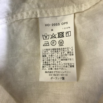 Honnete オネット シャツワンピース レディース 麻 トップス ホワイト 半袖 夏 中古 KW1