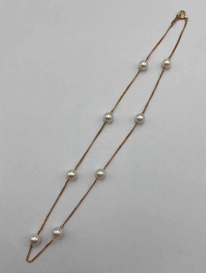 K18 6mmパール ネックレス 中古 D4