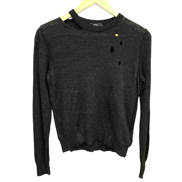 DIESEL ディーゼル ニット トップス レディース 秋冬 セーター アルパカ混 グレー XSサイズ 中古 M1