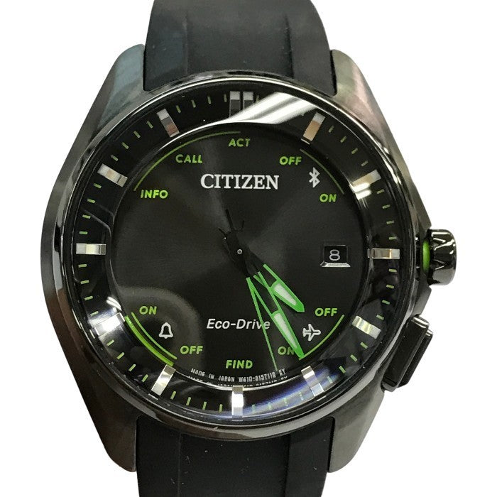 CITIZEN シチズン エコドライブ 腕時計 ユニセックス アナログ ソーラー Eco-Drive チタン Bluetooth ブラック/グレー W410MV-02 C 中古 T1