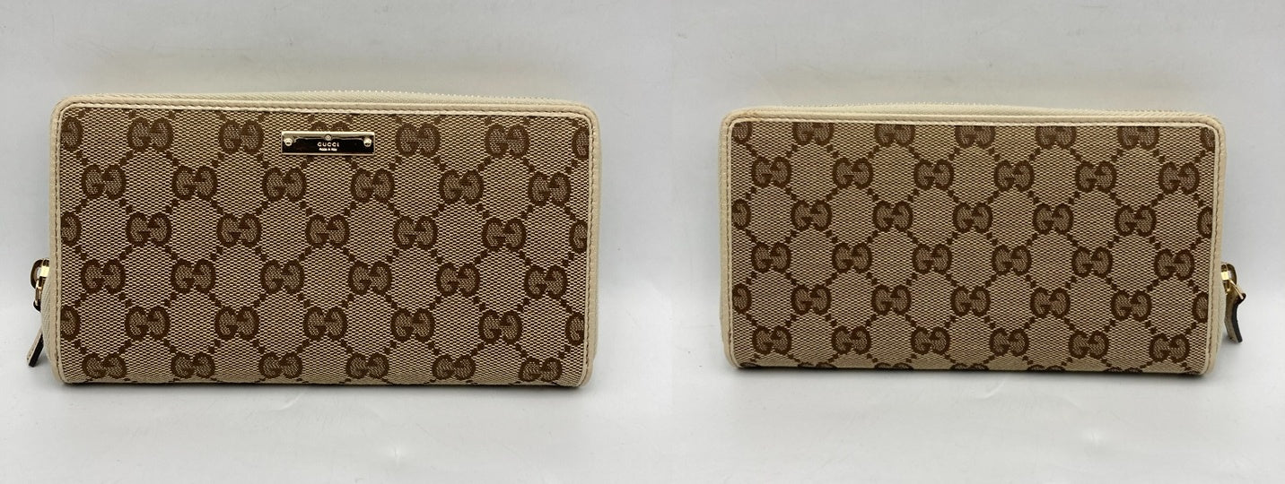 GUCCI グッチ GGキャンバス ラウンドファスナー 長財布 112724 中古 D4