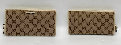 GUCCI グッチ GGキャンバス ラウンドファスナー 長財布 112724 中古 D4