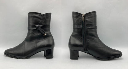 RiZComfort リズコンフォート サイドジップ レザー ショートブーツ 0603 サイズ23.0cm 中古 D4