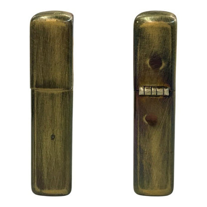 Zippo ジッポー OVER WORK オイルライター スカル ガイコツ 真鍮ユーズド加工 アンティークゴールド USA製 中古 T1