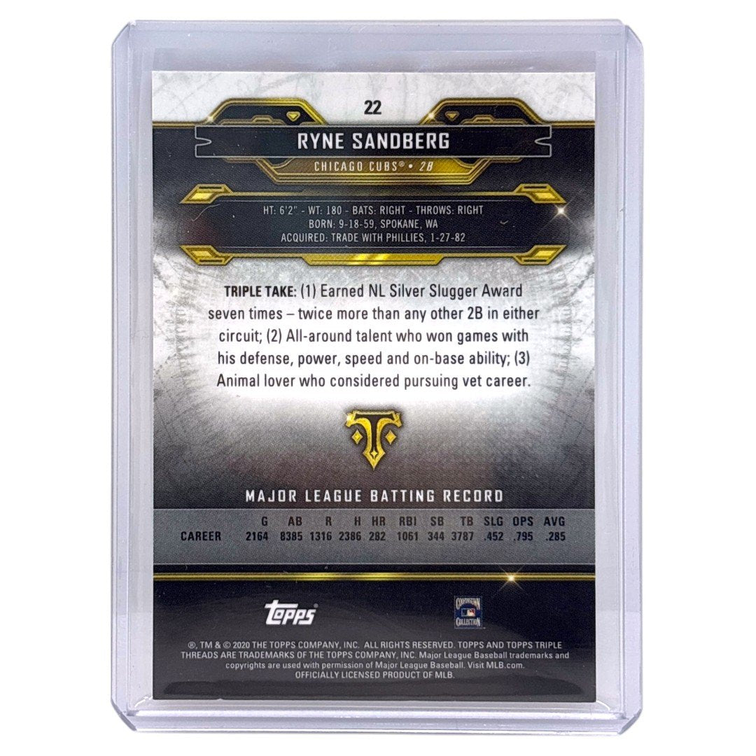 TOPPS MLBカード TRIPLE THREADS RYNE SANDBERG CHICAGO CUBS /199 #22 中古 IT1