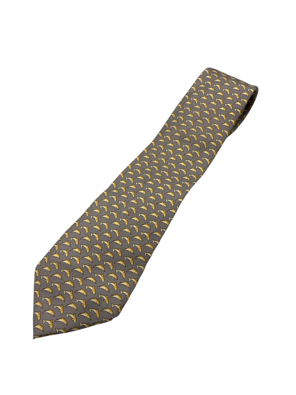 dunhill ダンヒル イルカ柄 ネクタイ シルク 中古 D4