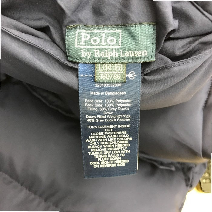 POLO RALPH LAUREN ラルフローレン ダウンベスト リバーシブル イエロー/ネイビー 160㎝ 中古 M1