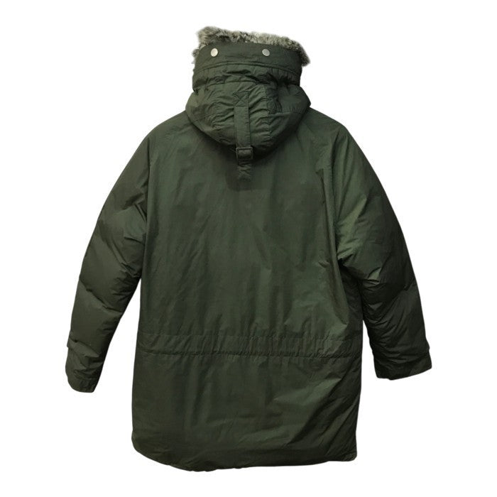 FRED PERRY フレッドペリー ダウンジャケット メンズ ミリタリー コート N-3B フード ファー Mサイズ カーキグリーン J4237 中古 T1