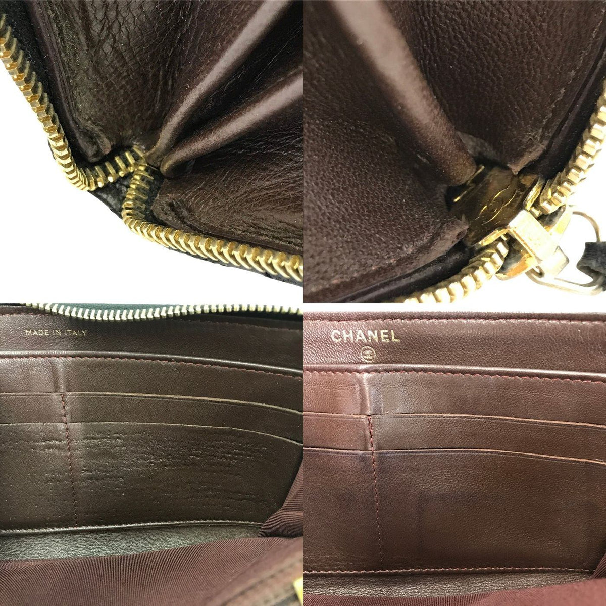 CHANEL シャネル マトラッセ 長財布 レディース ラウンドジップ ファスナー ココマーク キルティング ダイヤモンドステッチ ブラック 中古 T1