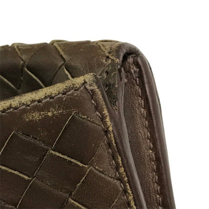 BOTTEGA VENETA ボッテガヴェネタ 長財布 メンズ イントレチャート 二つ折り レザー 小銭入れなし 札入れ ブラウン 中古 T1