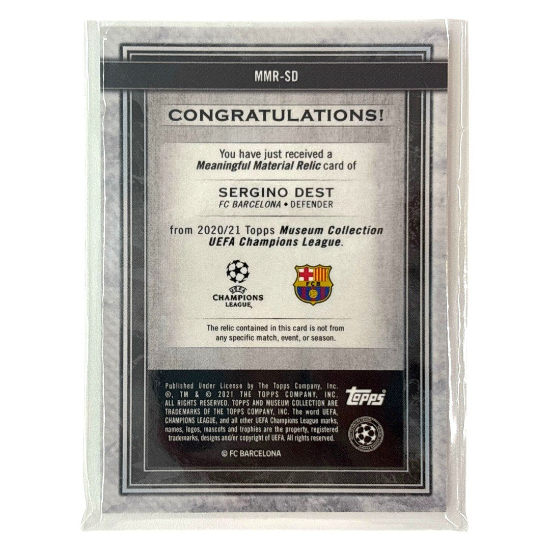 TOPPS サッカーカード MUSEUM COLLECTION SERGINO DEST BARCELONA 39/50 #MMR-SD 中古 IT1
