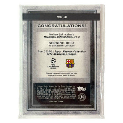 TOPPS サッカーカード MUSEUM COLLECTION SERGINO DEST BARCELONA 39/50 #MMR-SD 中古 IT1