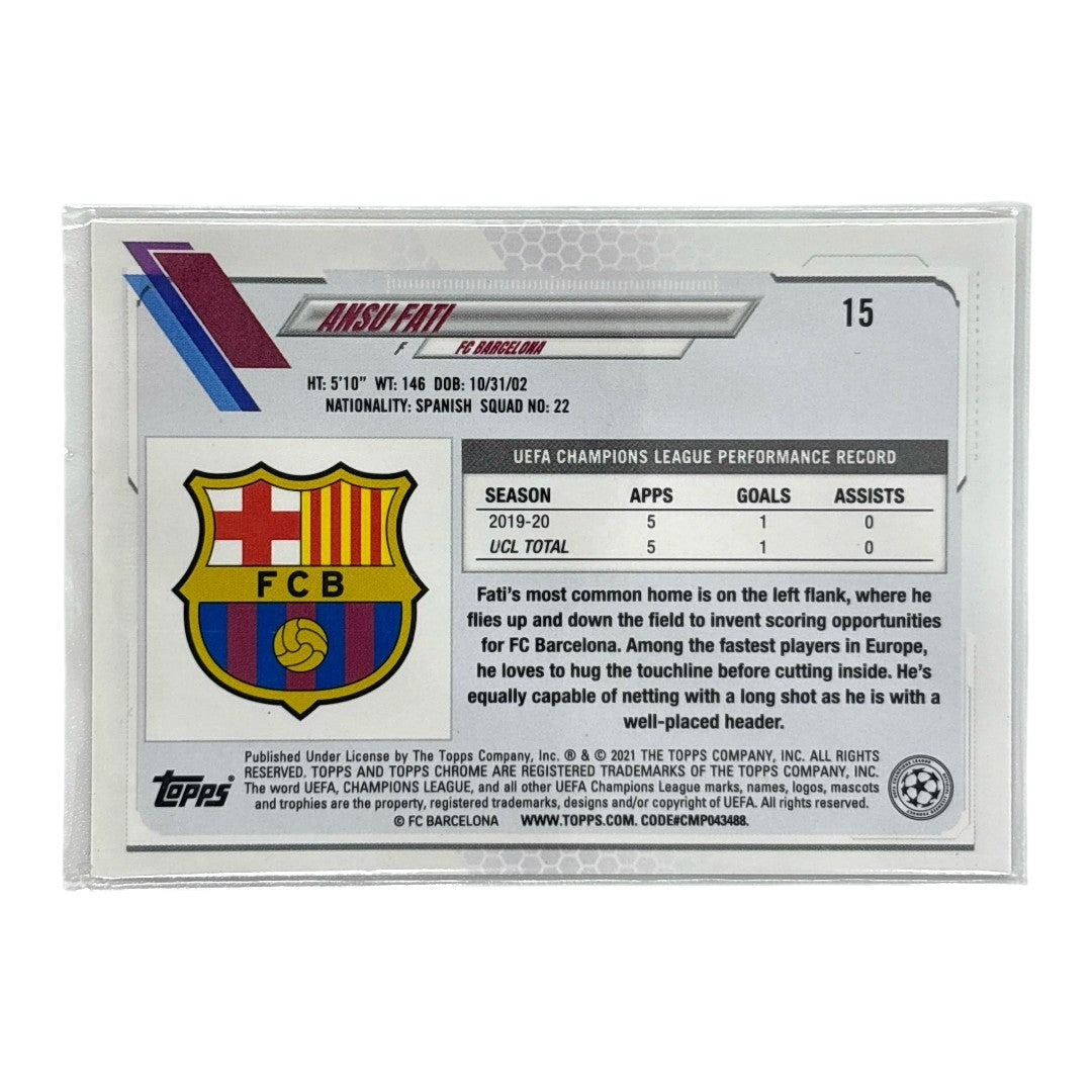 TOPPS サッカーカード CHROME ANSU FATI BARCELONA #15 中古 IT1