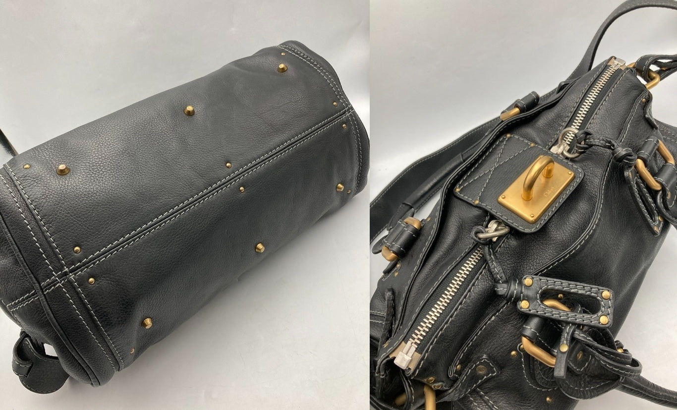 Chloe クロエ パディントン 2WAY レザーバッグ レディース ブラック 中古 D4