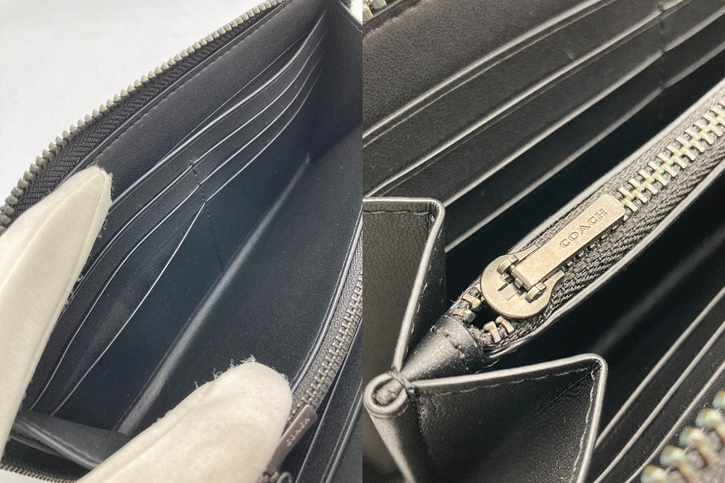 COACH コーチ エンボスド シグネチャー アコーディオン ジップウォレット CE551 長財布 メンズ 中古 D4