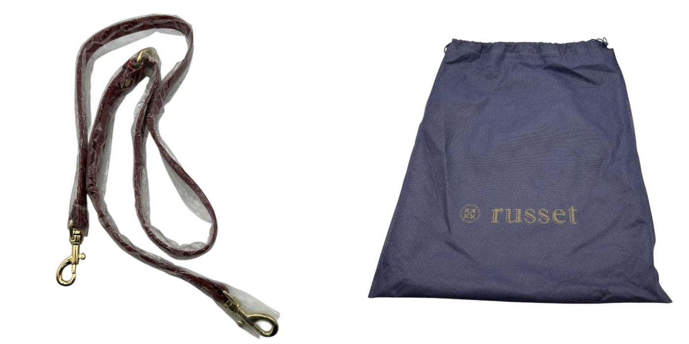 russet ラシット 2WAY ショルダー バッグ 鞄 レザー 総柄 レッド ネイビー 中古 W４