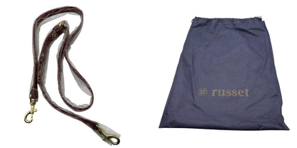 russet ラシット 2WAY ショルダー バッグ 鞄 レザー 総柄 レッド ネイビー 中古 W４