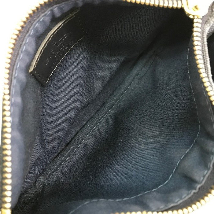 LOUIS VUITTON ルイヴィトン モノグラムミニ アンソフィ ポーチ レディース キャンバス/レザー 化粧 コスメ ネイビー M92697 中古 T1