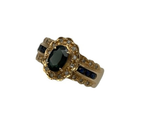 K18 アレキサンドライト1.11ct ダイヤ0.15ct リング 11号 中古 D4