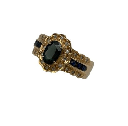 K18 アレキサンドライト1.11ct ダイヤ0.15ct リング 11号 中古 D4