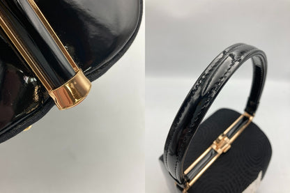 和装バッグ 着物バッグ エナメル 猫 中古 D4