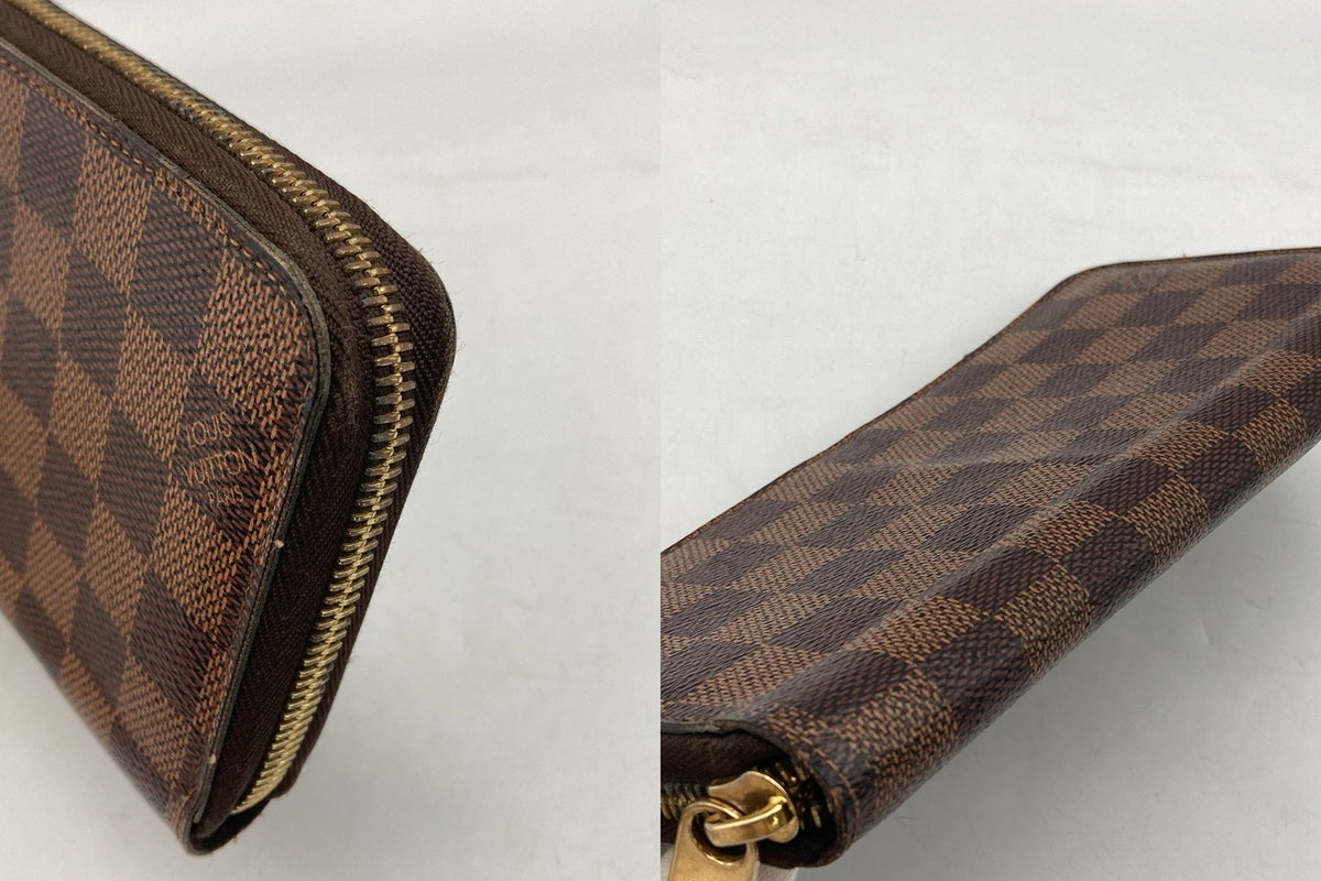 LOUIS VUITTON ルイヴィトン ダミエ エベヌ ジッピーウォレット ラウンドファスナー 長財布 ブラウン N60015 中古 D4