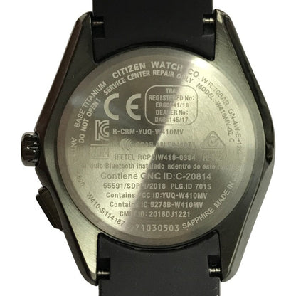 CITIZEN シチズン エコドライブ 腕時計 ユニセックス アナログ ソーラー Eco-Drive チタン Bluetooth ブラック/グレー W410MV-02 C 中古 T1