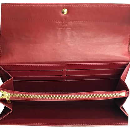 LOUIS VUITTON ルイヴィトン ヴェルニ ポルトフォイユ サラ 長財布 レディース 二つ折り ボタン エナメル ポムダムール M93530 中古 T1