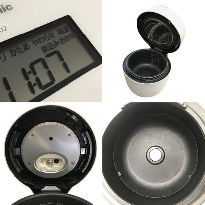 Panasonic パナソニック 炊飯器 ホワイト 5合 圧力 IH コンパクト ダイヤモンド竈釜 銀しゃり タッチパネル SR-NB102-W 中古 T1