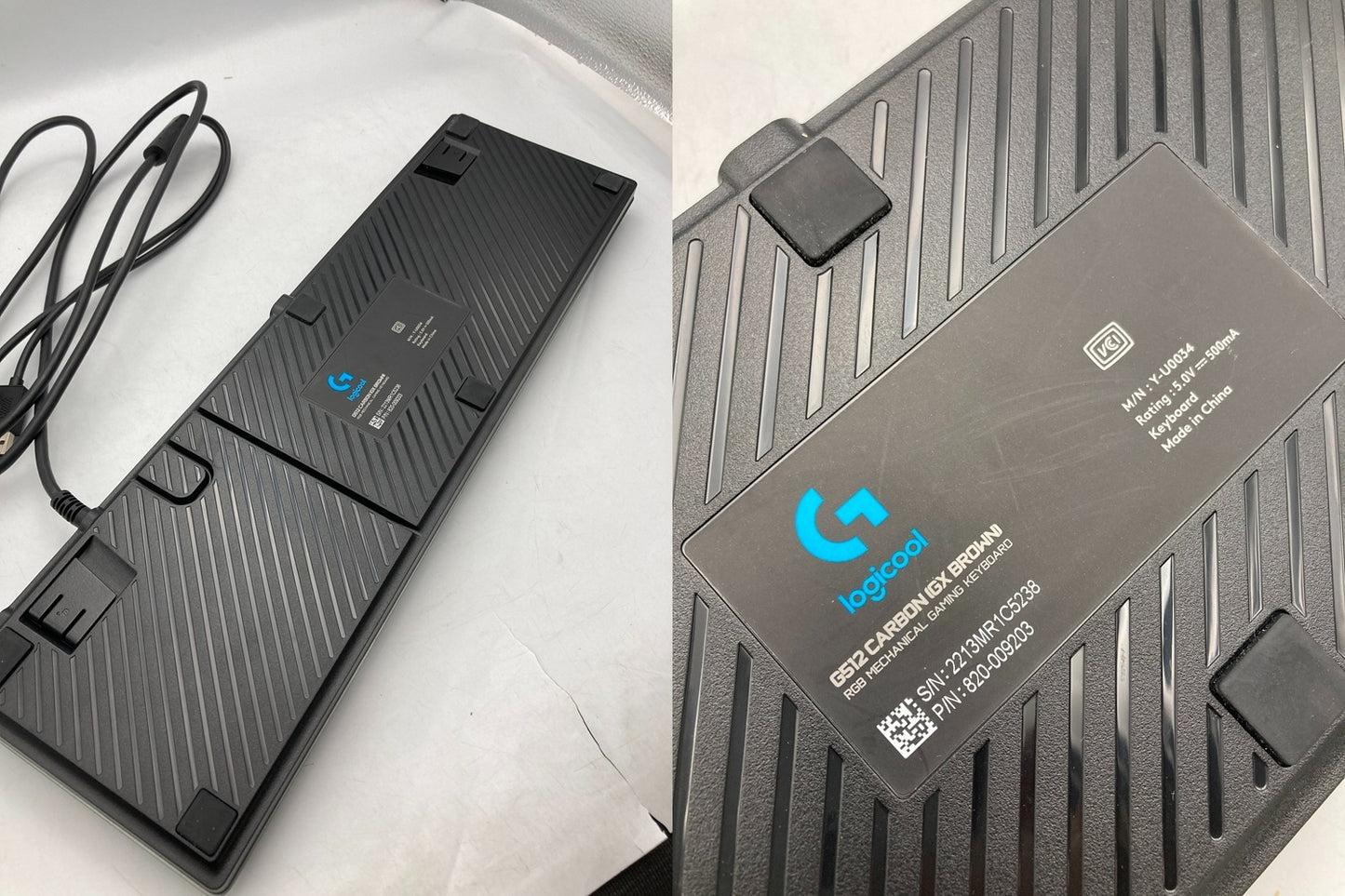 Logicool ロジクール G512 CARBON 有線 RGBメカニカルゲーミングキーボード(タクタイル) 中古 D4